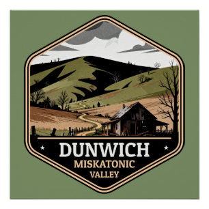 Dunwich Miskatonic Valley Vintage Reisbadge Perfect Poster