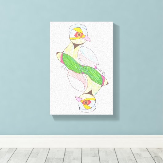 Duo Bird Canvas Afdruk (Insitu (Houten vloer))