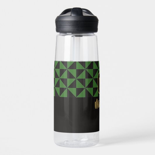 Duo Black & Forest Green Aangepaste namen Waterfles (Voorkant)
