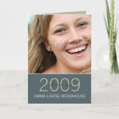 "Duo" Cadet Blue Afstuderen Invitation (Voorkant)