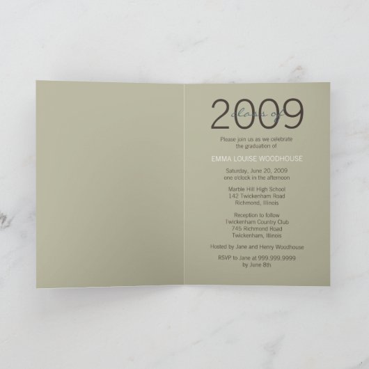 "Duo" Cadet Blue Afstuderen Invitation (Binnen)