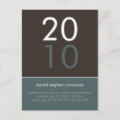 "Duo" Cadet Blue & Tan Afstuderen Invitation Uitnodiging Briefkaart (Voorkant)