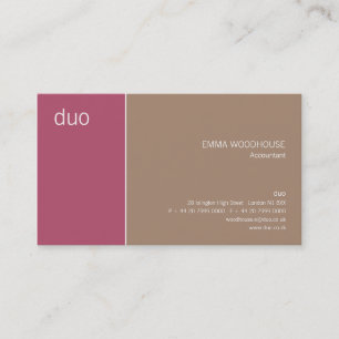 Duo Dark Pink & Tan Visitekaartje