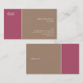 Duo Dark Pink & Tan Visitekaartje (Voorkant / Achterkant)