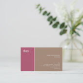 Duo Dark Pink & Tan Visitekaartje (Staand voorkant)