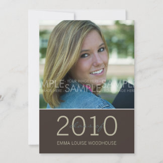 "Duo" Dark Tan Afstuderen Invitation Kaart