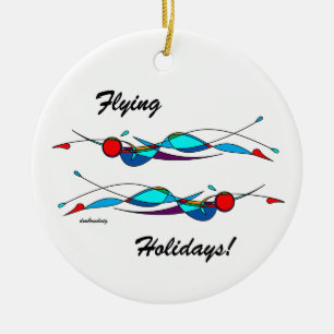 Duo Fly-zwemmers Keramisch Ornament