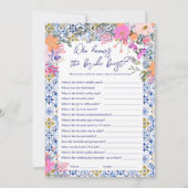 Duo Games blauw Italiaans vrijgezellenfeest spel Kaart (Achterkant)