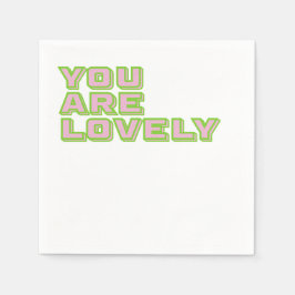Duo gekleurde typografie-Je bent een leuke mantra Servet