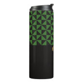Duo Geo Black & Forest Green Aangepaste namen Thermosbeker (Gedraaid links)