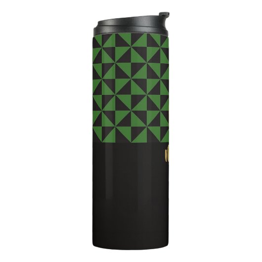 Duo Geo Black & Forest Green Aangepaste namen Thermosbeker (Gedraaid links)