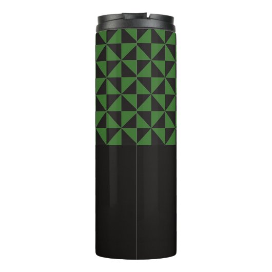 Duo Geo Black & Forest Green Aangepaste namen Thermosbeker (Achterkant)