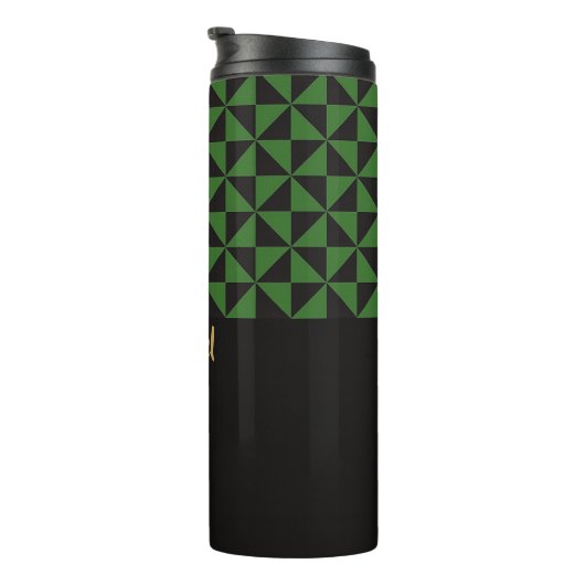 Duo Geo Black & Forest Green Aangepaste namen Thermosbeker (Geroteerd rechts)