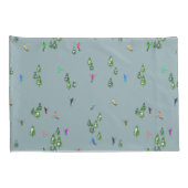 Duo Kleur Alpiene Skiers Pine Trees Blue White Kussensloop (Achterkant-Rechts)