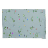 Duo Kleur Alpiene Skiers Pine Trees Blue White Kussensloop (Voorkant-Links)