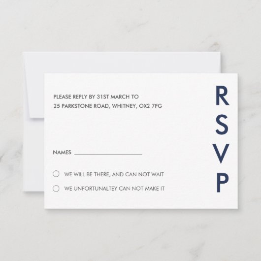 Duo-kleurenminuscule moderne RSVP-kaart Kaart (Voorkant)