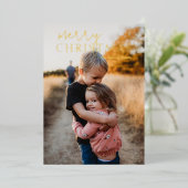 Duo lettertype Eenvoudige foto Moderne kerst Folie Feestdagenkaart (Staand Voorkant)