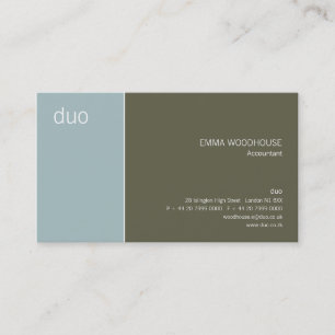 Duo Light Blue en Dark Olive Visitekaartje