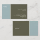 Duo Light Blue en Dark Olive Visitekaartje (Voorkant / Achterkant)