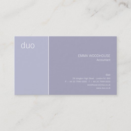 Duo Light Steel Blue Visitekaartje (Voorkant)