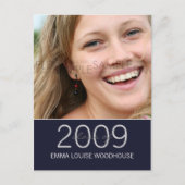 "Duo" Midnight Blue Afstuderen Uitnodiging (Voorkant)