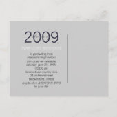 "Duo" Midnight Blue Afstuderen Uitnodiging Briefkaart (Achterkant)