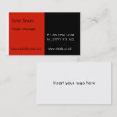 Duo - Rood en zwart (2 x 3,5 inch) Visitekaartje (Voorkant / Achterkant)