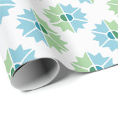 Duo Starburst in Green and Aqua Cadeaupapier (Rol Hoek)