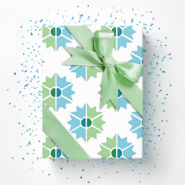 Duo Starburst in Green and Aqua Cadeaupapier