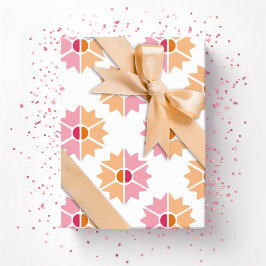 Duo Starburst in Roze en Oranje Cadeaupapier