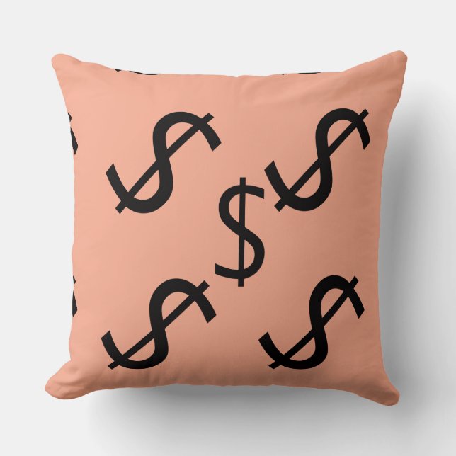 Duo Tone Dollar $ign Peach Pale Green  Kussen (Voorkant)