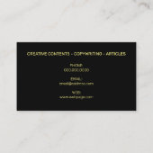 Duo-toon brutaal vet zwart geel visitekaartje (Achterkant)