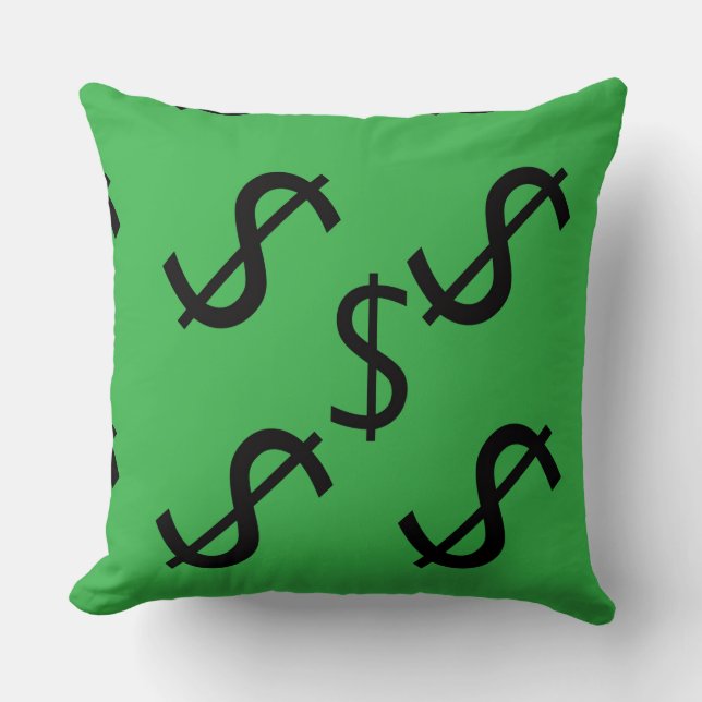 Duo Toon Dollar $ign Groen Rood Kussen (Voorkant)