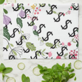 Duo Toon Dollar $ign Witte Bloemen Theedoek (Gevouwen)