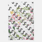 Duo Toon Dollar $ign Witte Bloemen Theedoek (Verticaal)
