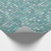 Duo-toonaangevend Blauwgroen tapijtpatroon Cadeaupapier (Hoek)