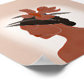 Duo-toonvrouw en floreel pet minimalistische kunst poster (Hoek)