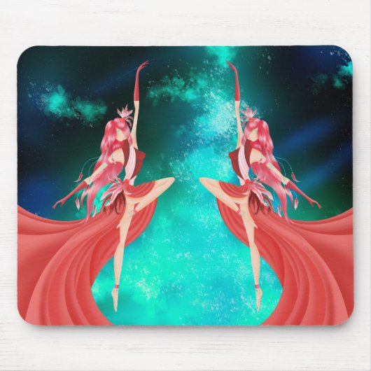 Duo van de Dansende Night Sky Mouse Mat van Baller Muismat (Voorkant)