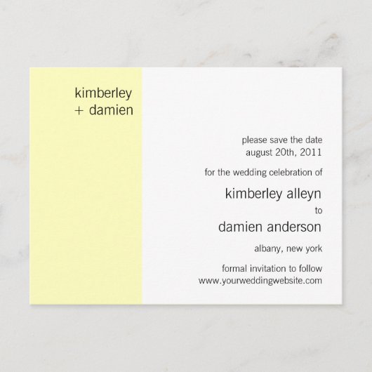 "Duo" Vanilla Save the Date Briefkaart (Voorkant)