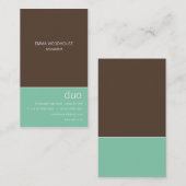 Duo Verticaal chocolade Brown en Mint Visitekaartje (Voorkant / Achterkant)