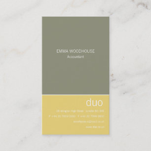 Duo - Verticaal grijs en geel Visitekaartje