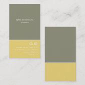 Duo - Verticaal grijs en geel Visitekaartje (Voorkant / Achterkant)