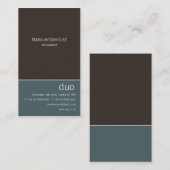 Duo - Verticaal kadet blauw en bruin Visitekaartje (Voorkant / Achterkant)