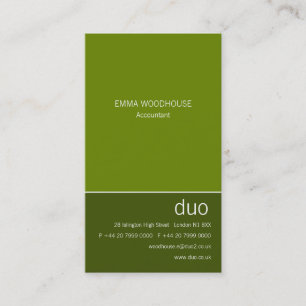 Duo Vertical May Green Visitekaartje
