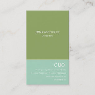 Duo - Verticale Aqua & Groen Visitekaartje