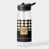 Duo zwart & crème - Zakelijke Logo Waterfles (Links)