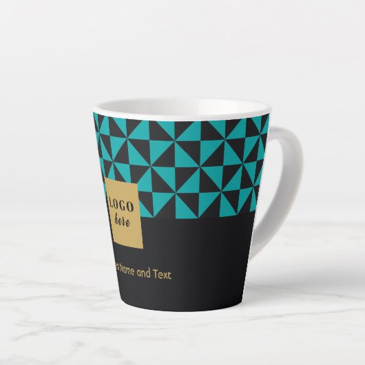 Duo zwart en blauwgroen ambacht - Business Logo La Latte Mok (Rechterhoek)