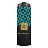 Duo zwart en blauwgroen - Business Logo Thermal Tu Thermosbeker (Voorkant)