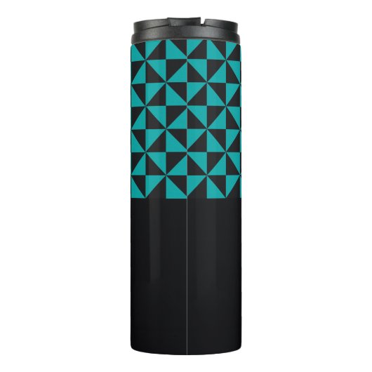 Duo zwart en blauwgroen - Business Logo Thermal Tu Thermosbeker (Achterkant)