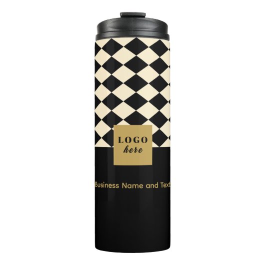 Duo zwart en crème - Zakelijk LogoThermal Tumbler Thermosbeker (Voorkant)